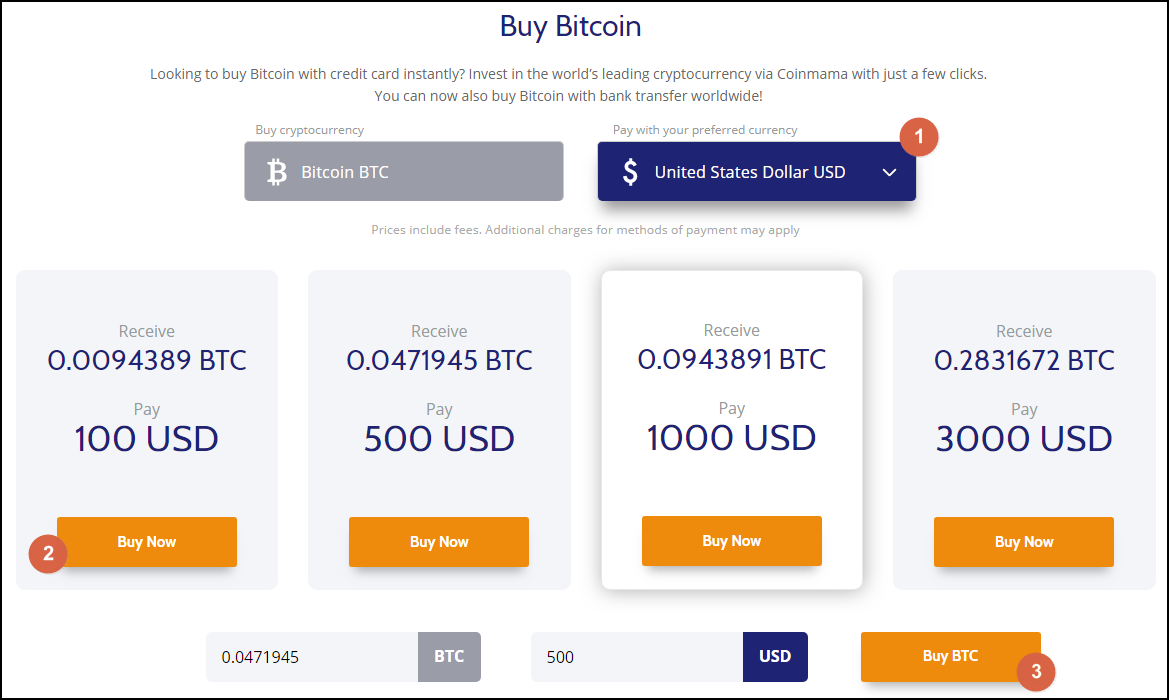 how much bitcoin can i buy on coinmama
